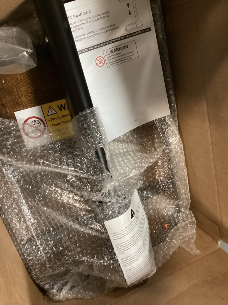 Condition photo showing Good Condition for Kitstorack TV Tray Table, Adjustable Height & Flip-Top & Rounded Metal Corners, Snack Table for Couch, Sofa, Bed, Chair, Living Room, C Shaped End Side Table for Eating, Dinner or Laptop, Small Spaces Brown Standard