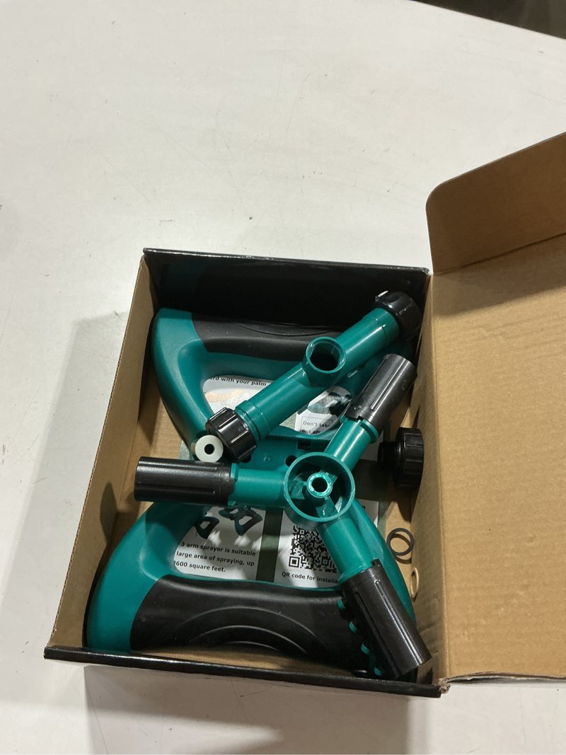 Condition photo showing Good Condition for joeys sprinkler for yard, rotating garden sprinkler for large area coverage, lawn and yard sprinklers (green)
