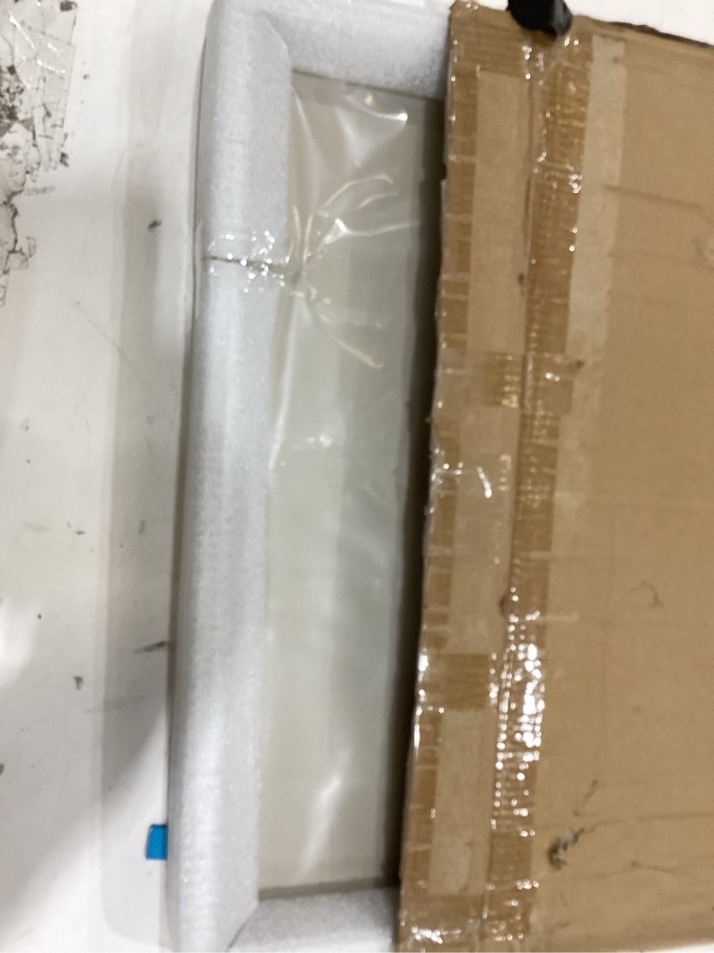 Condition photo showing Good Condition for 25 * 25 inch rectangular ottoman tray | textured pu leather, waterproof & heat-resistant storage for coffee/dining tables, sofa, bed, entertainment & party (tranquil beige, 25 * 25in) tranquil beige 25" x 25" x 1.5"