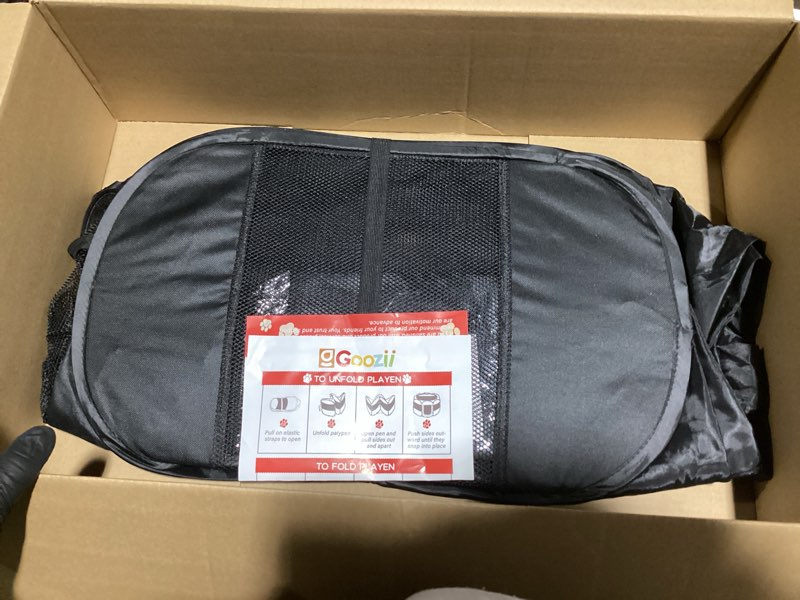 Condition photo showing Good Condition for Puppy Playpen Indoor for Small Dogs, Portalble Pet Dog Play Pens Kennel Crate with Top Cover Floor Door Enclosed for Large Cats Animal as Dog Lovers (Black, Medium Size) Black M [35.5" x 35.5" x 23.1"]