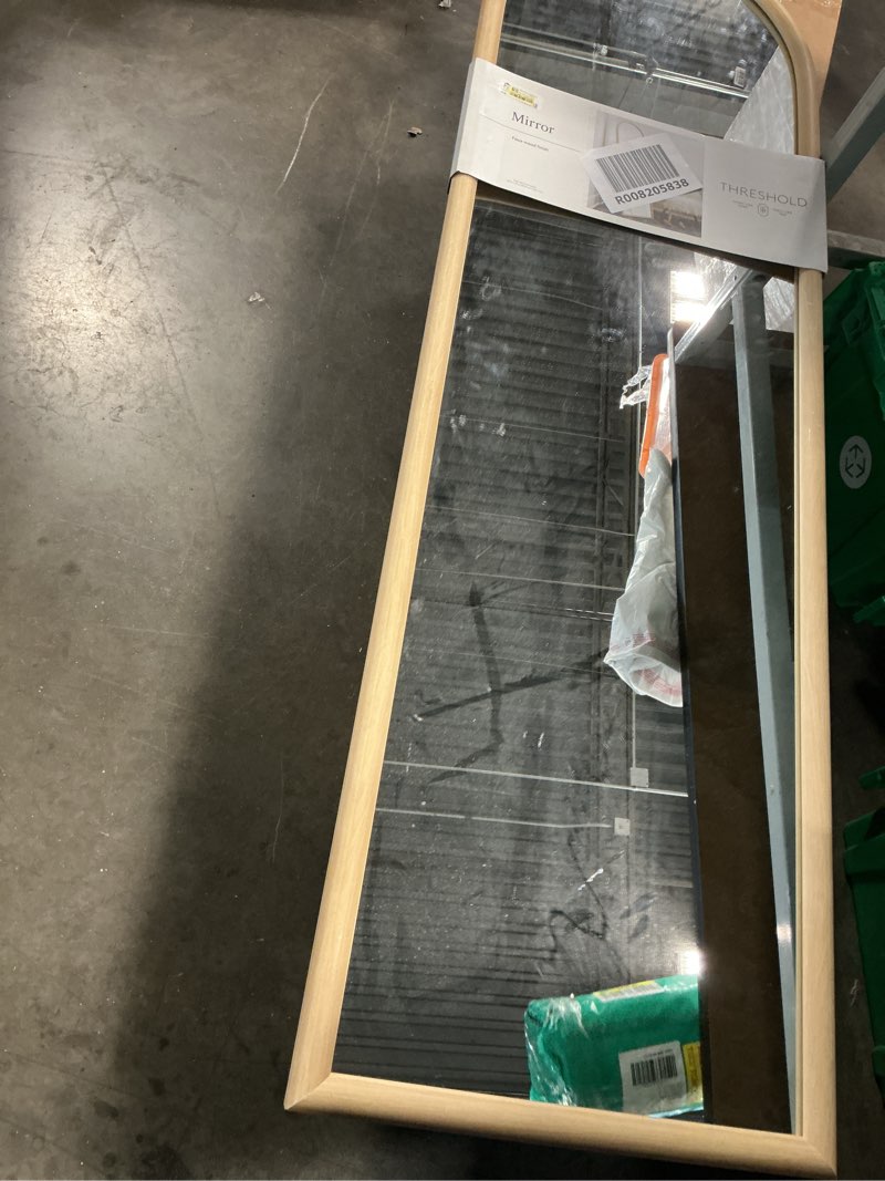 Condition photo showing Good Condition for 20" x 65" arch floor mirror natural - threshold™: modern polystyrene frame, no assembly, freestanding design