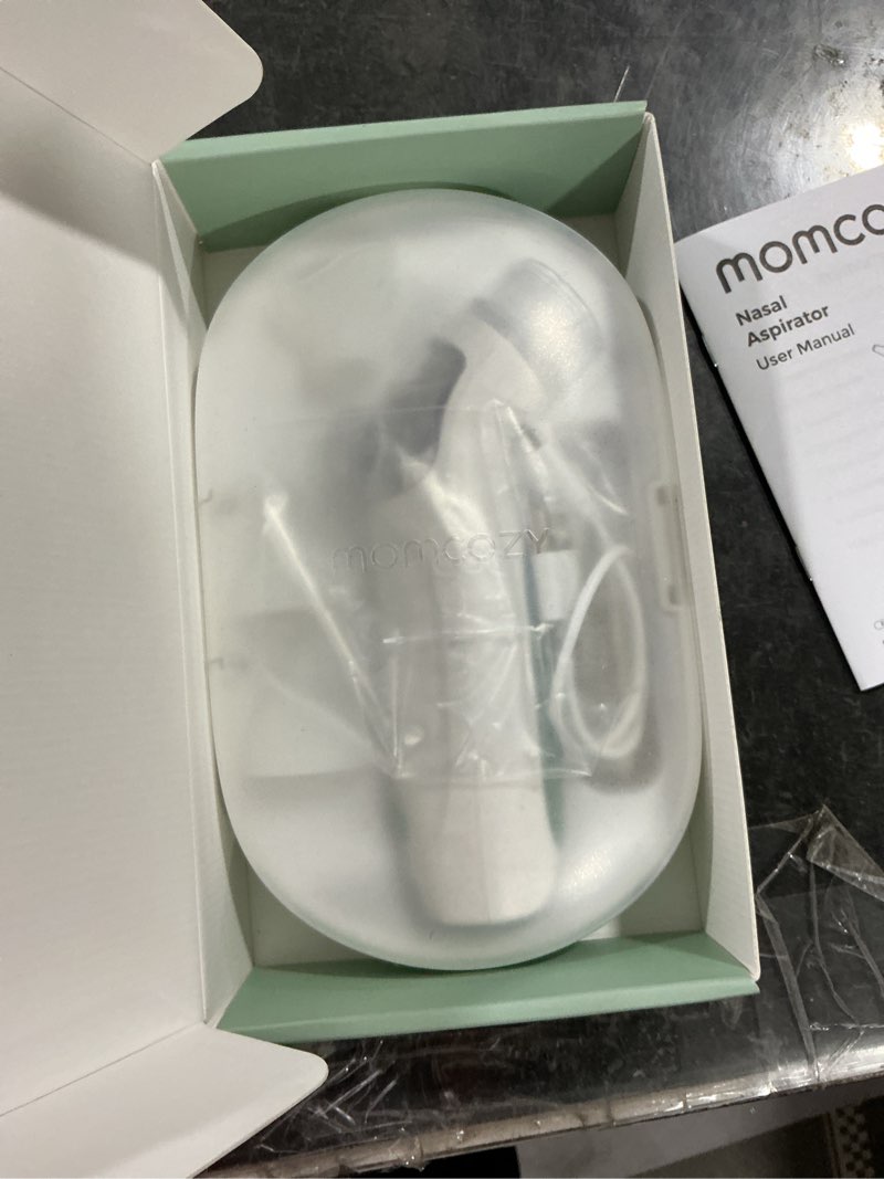 Condition photo showing New/Like New for momcozy breezyclear™ 2-in-1 electric nasal aspirator for baby with spray, 65kpa hospital-grade suction, 4 adjustable levels, quiet & portable nose cleaner with soothing light & music