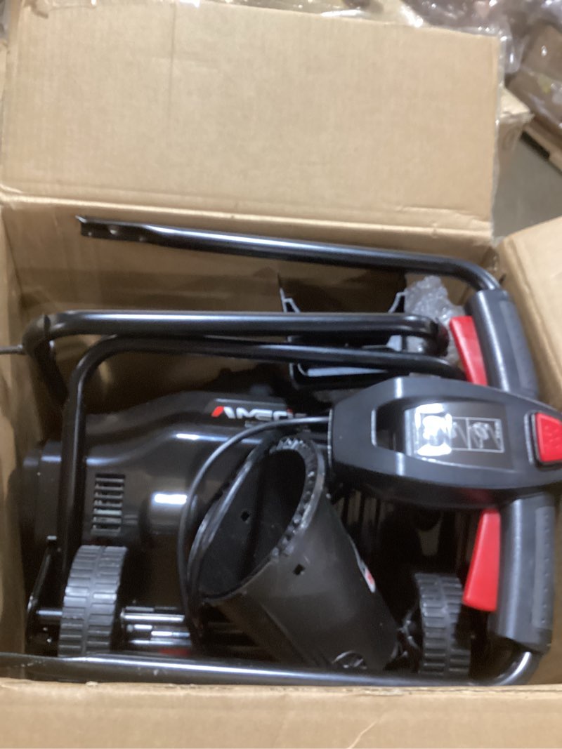 Condition photo showing As Is for 18-Inch Electric Snow Blower, 30 FT Throw Distance, 15-Amp Corded Snow Thrower, 2200 RPM Motor, Lightweight Snow Removal Machine for Driveway, Sidewalk, Patio & Small Yard 18" Corded Snow Blower