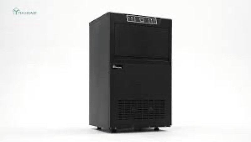 YITAHOME Bottom Loading Commercial Ice Maker Machine 100LBS/24H, Black 2 Way Water Inlet Under Count