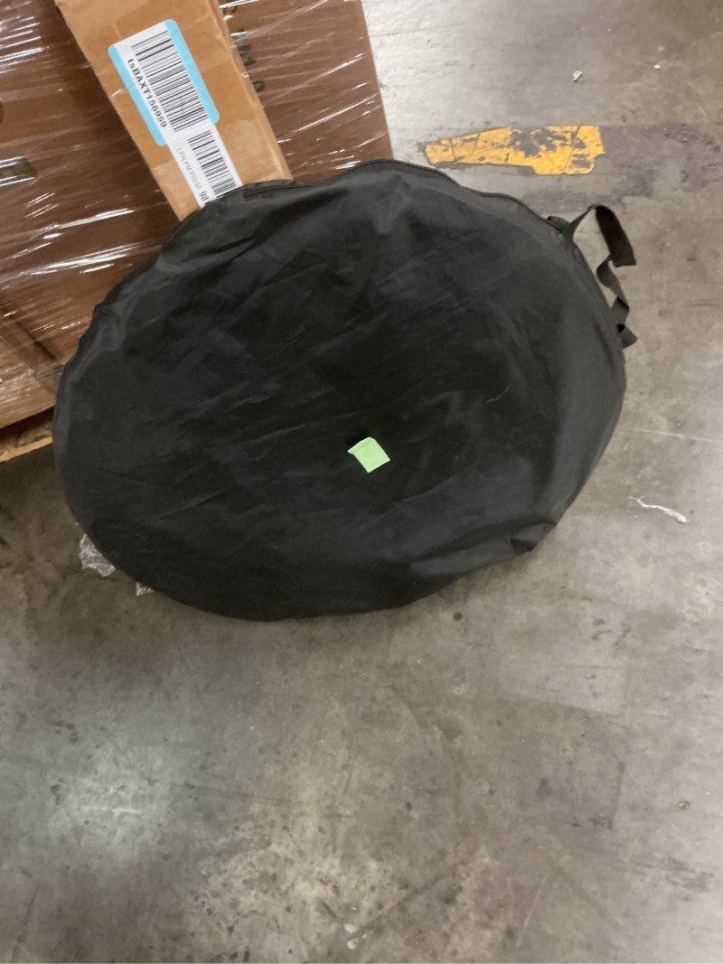 Condition photo showing As Is for wakeman pop up changing tent, 3.3 x 3.3 x 6.2ft, camping shower tent for portable toilet stall or dressing room with carry bag for camping, beach, or tailgate, polyester black