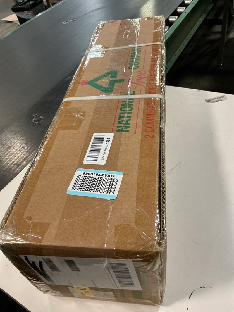 Condition photo showing New/Like New for National Tree Company 4.5 ft Pre-Lit Kingswood Fir Slim Artificial Christmas Tree, 150 Multicolor Lights, 330 Tips, Includes Stand, Green 4.5 Feet Christmas Tree