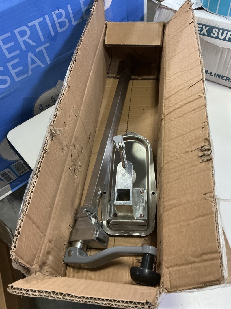 Condition photo showing As Is for Commercial Can Opener Heavy Duty, 20" Stainless Steel Table Mounted Opener for #10 Cans up to 11" Tall, Professional Industrial Kitchen Tool with Cast Steel Base and Stainless Blade Size: 20" (For cans up to 11")