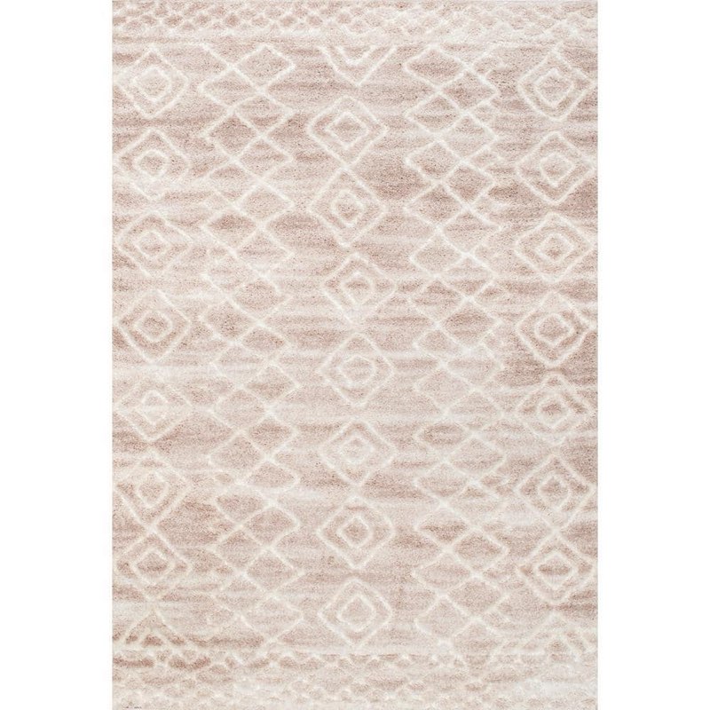 Nuloom Vinita Moroccan Diamonds Shaggy Area Rug, Light Beige,8’x10”