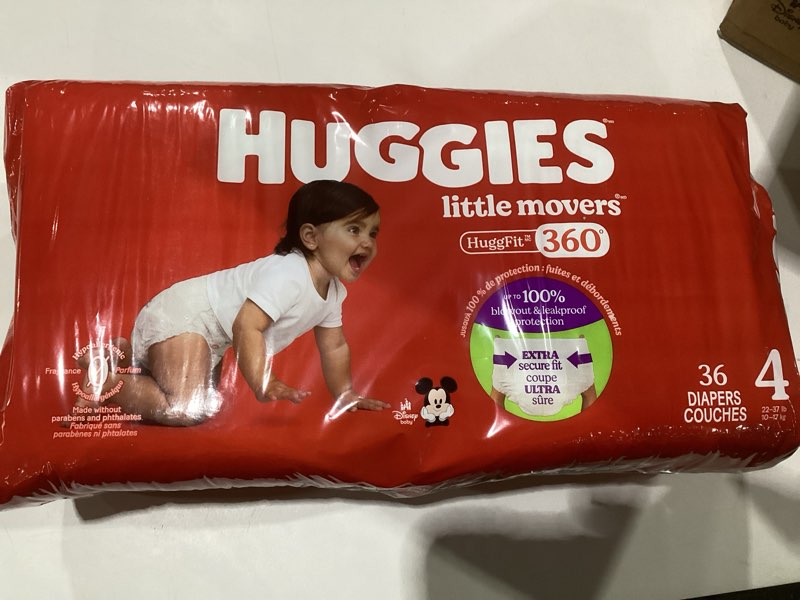 Huggies Little Movers, Size 4, 36 diapers included