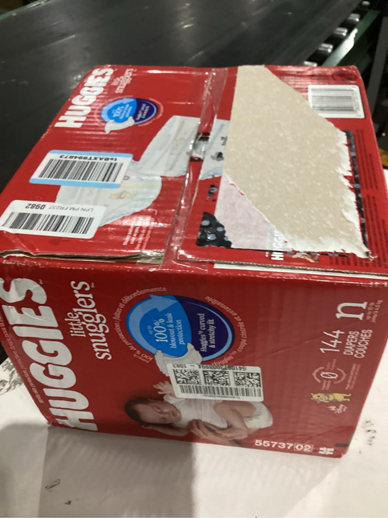 Condition photo showing Good Condition for Huggies Size Newborn Diapers, Little Snugglers Baby Diapers, Size Newborn (up to 10 lbs), 144 Count, Packaging May Vary