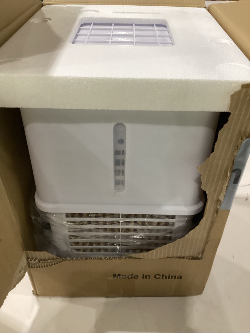 Condition photo showing As Is for portable air conditioners, swamp cooler with 4 wind modes, 3 speeds, 3.5-gallon water tank for evaporative air cooler long cooling, 45 db windowless air conditioner 120° oscillation 4 ice packs