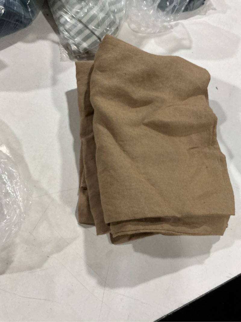 Condition photo showing As Is for organic crisp percale sham set standard brown
