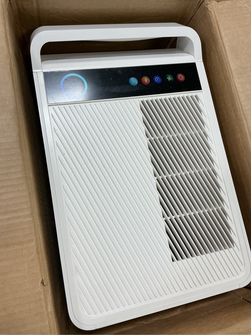 Condition photo showing As Is for dehumidifier for basement, 6000 sq ft energy star most efficient 2025 | max 140 pint/day for home and large rooms with drain hose, auto defrost, smart humidity control, auto restart 6,000 sq. ft