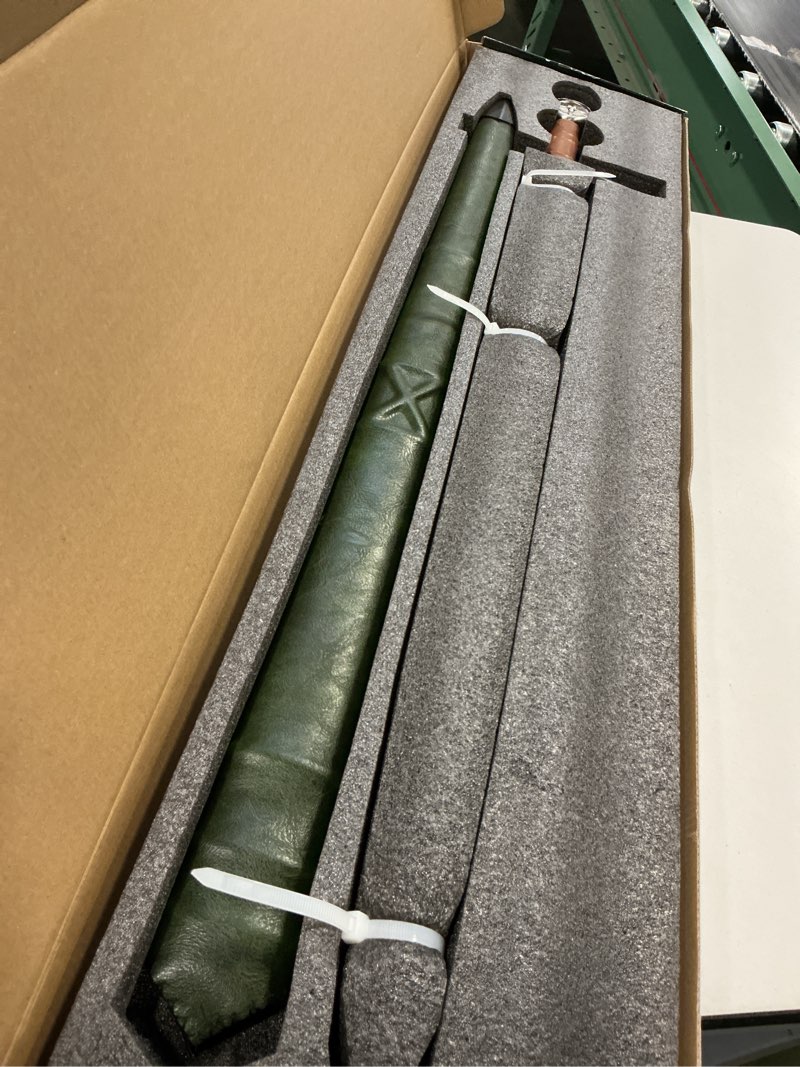 Condition photo showing Good Condition for 49"/41.5" Medieval Western King Arthur Sword with Leather Sheath Sharp Full Tang Real,High Carbon Steel Two-Handed Long Sword,Historical Collectible/Training/Medieval Decor 41 in-0752