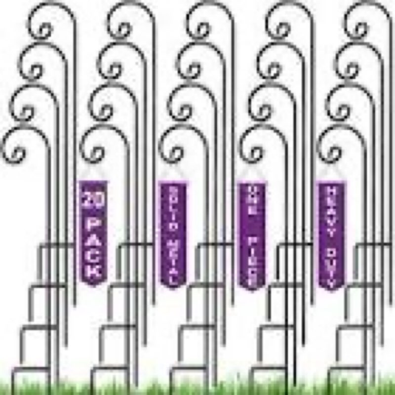 morningro 12 pack shepherd hooks for outdoor 48 inch 1/3 inch thick shepherd metal curled garden hoo