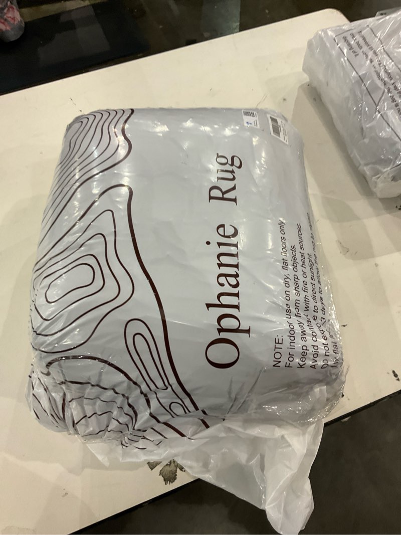 Ophanie round area rug 8ft, grey