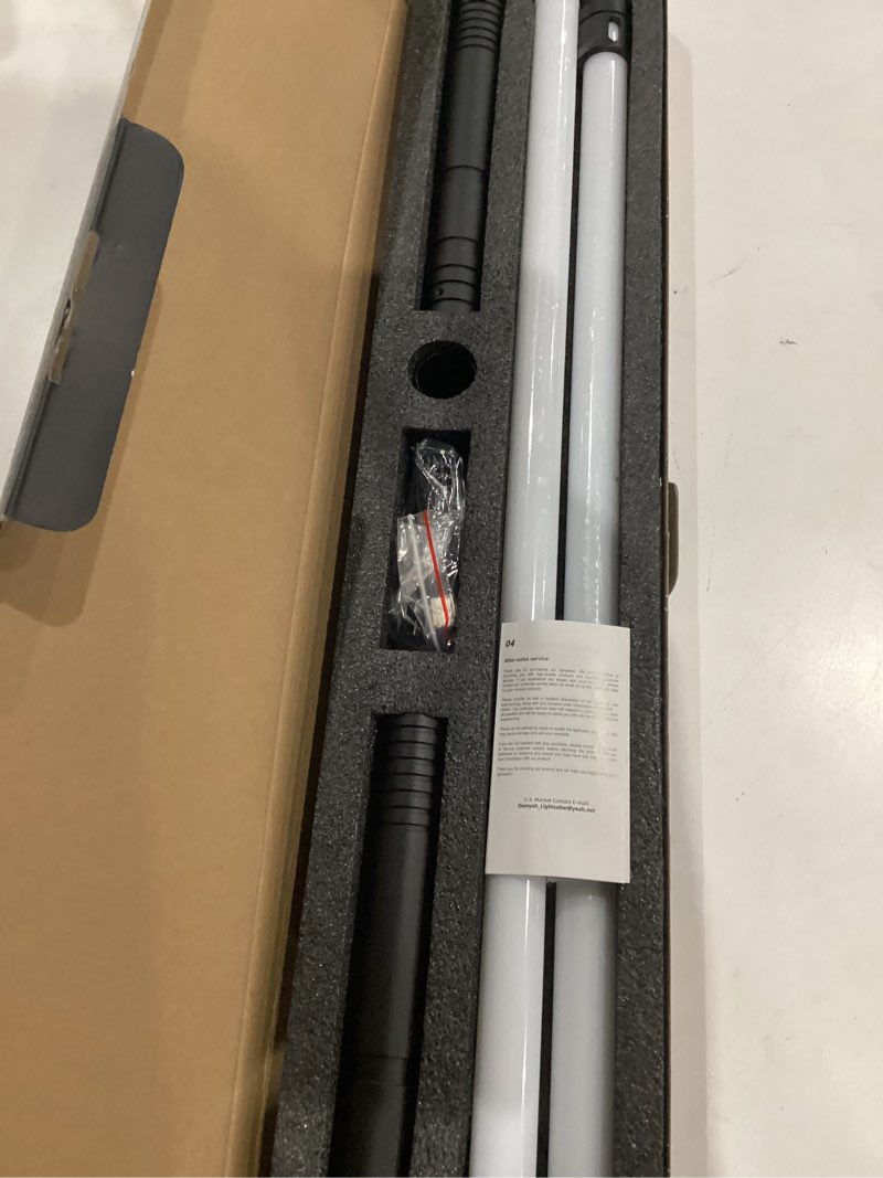 Condition photo showing As Is for 2pack fx dueling lightsaber battle sounds metal hilt update 20 colors changeable 4 modes 2 in 1 light sabers perfect christmas halloween present for kids 20 colors black