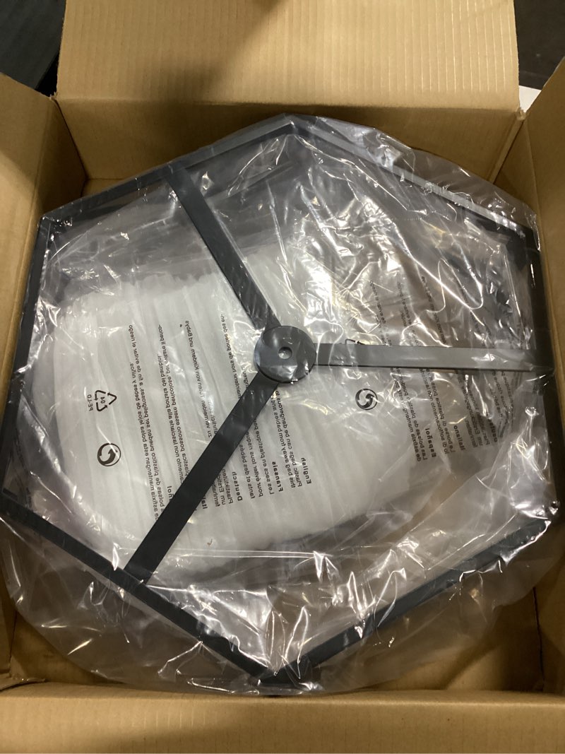 Condition photo showing New/Like New for gugxiom 3 light semi flush mount ceiling light, modern farmhouse living room light fixture, black light fixture, modern metal hexagon cage ceiling lamp for kitchen bathroom (3 3 heads