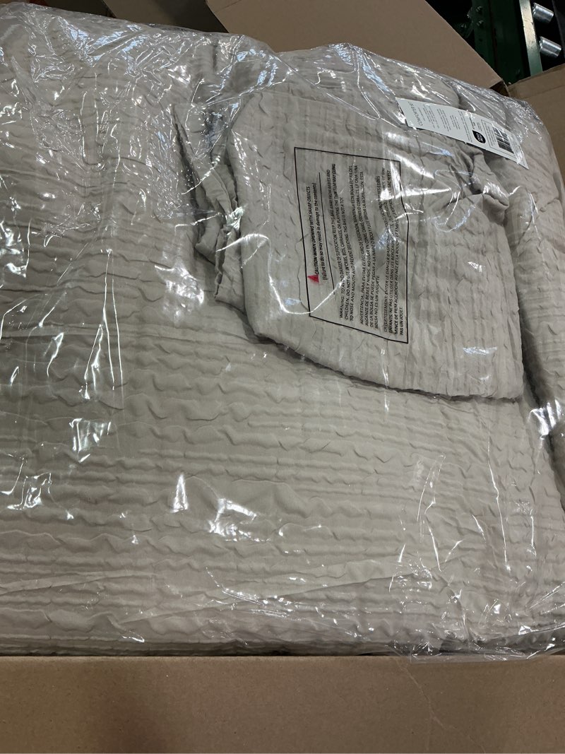 Condition photo showing Good Condition for Kenneth Cole - King Comforter Set, Soft Bedding with Matching Shams, Embossed Modern Home Decor (Serenity Wavy Lines Beige, King) Serenity Wavy Lines Beige King
