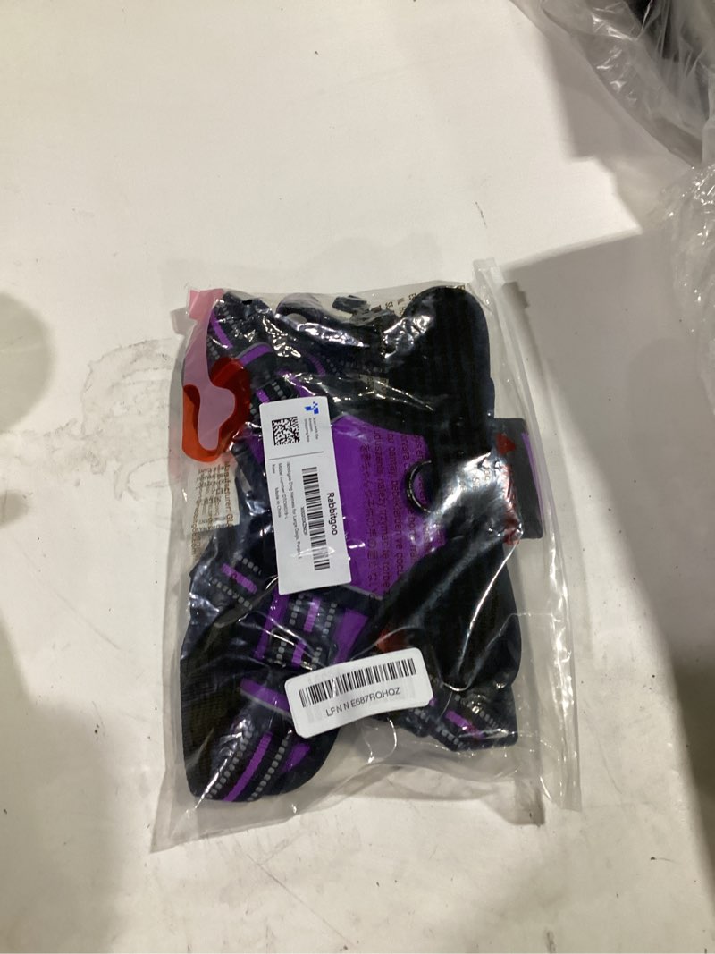 Condition photo showing Good Condition for rabbitgoo dog harness, no-pull pet harness with 2 leash clips, adjustable soft padded dog vest, reflective no-choke pet oxford vest with easy control handle for large dogs, purple, l large purple