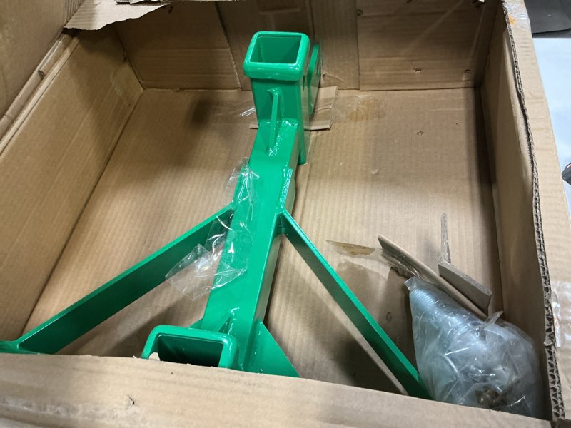 Condition photo showing Good Condition for 3 Point Trailer Hitch with Dual 2” Receiver, Green 3 Point Hitch Receiver for Standard 2” Receiver and 5th Wheel/Goose Neck Connections, 3 Pt Quick Hitch Farm Equipment and Subcompact Trailer Hitch