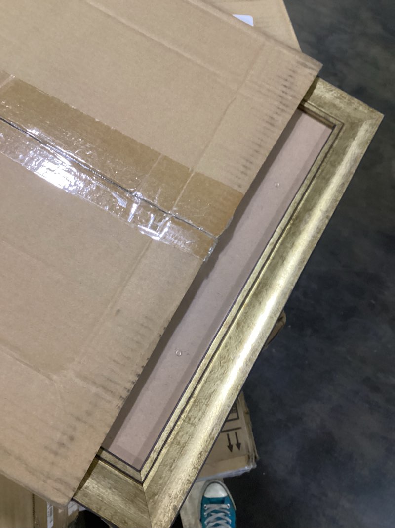 Condition photo showing Good Condition for HLiWEGNS Antique Gold 14x17 Frame – Poster Frame with Aged Gold Finish – Picture Frame for 14 x 17 Artwork, Canvas Prints, Puzzles, and Wall Decor Aged Gold 14x17