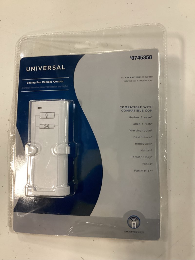 Condition photo showing Good Condition for harbor breeze universal 3.94-in 1-speed 1-setting white plastic indoor angle mount capable handheld ceiling fan remote with receiver included