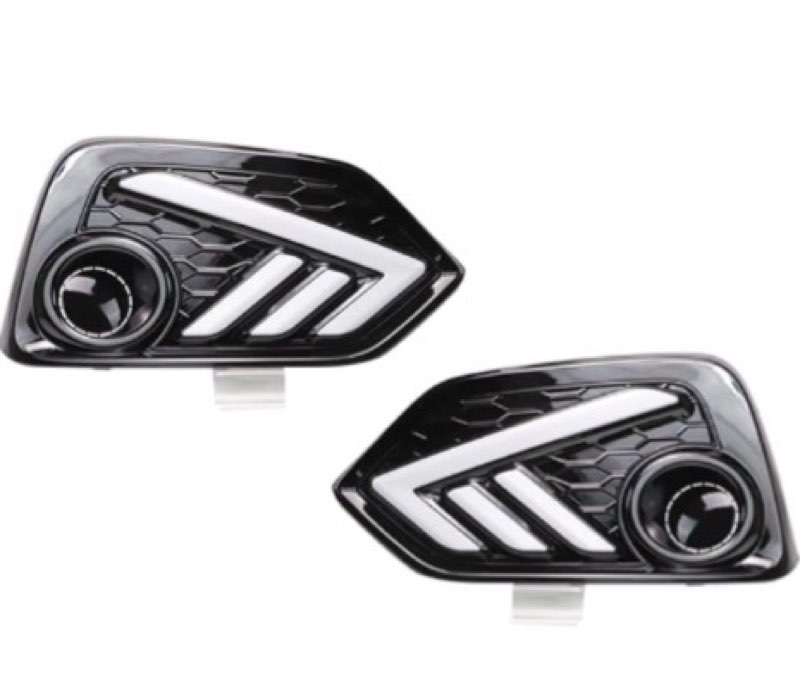 Super Bright LED Daytime Running Light Dual Color DRL for Civic 2017-2019 Replacement Front Bumper Fog Lamp Assembly Wing-Type Model B 1 Pair(Front L/R)