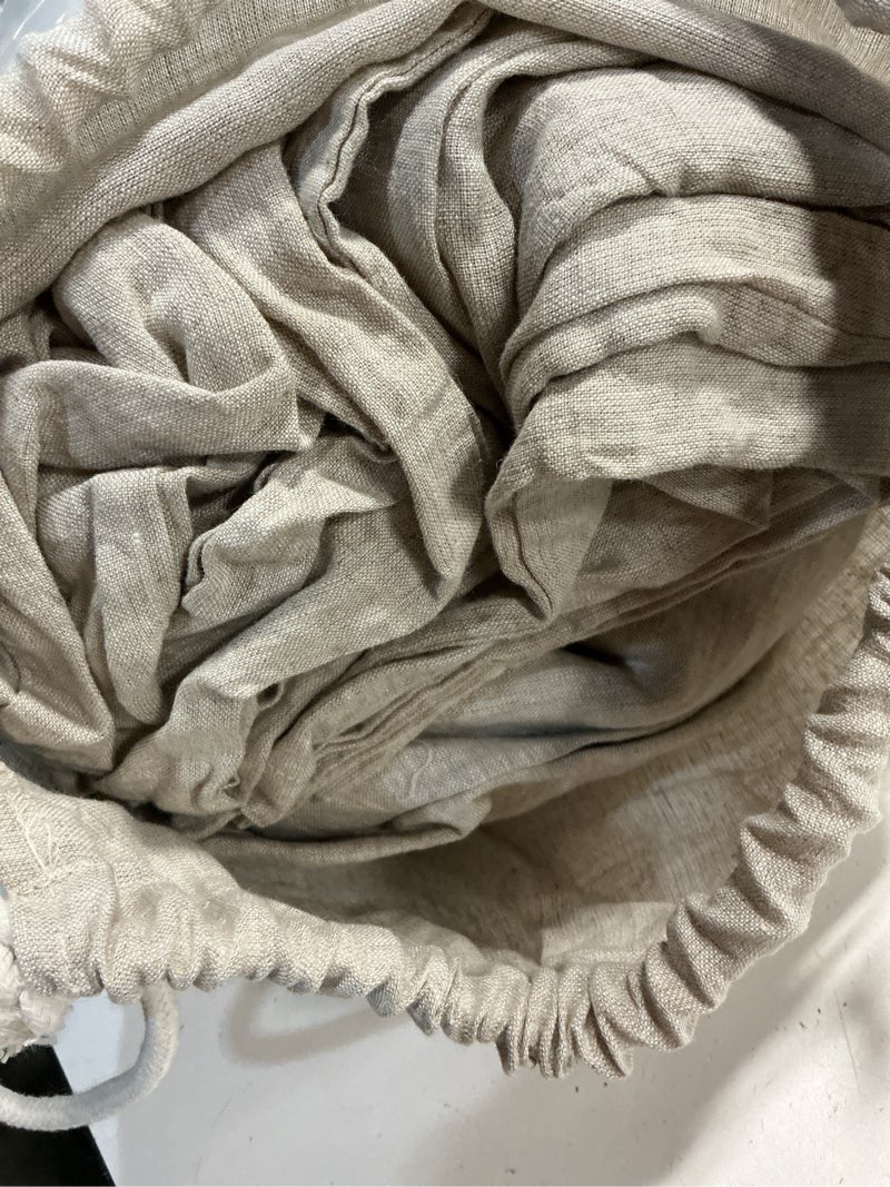 Condition photo showing As Is for european linen chambray duvet cover set, king/cal king, natural