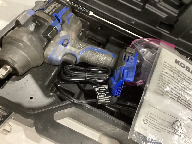 Condition photo showing As Is for kobalt 24-volt max lithium ion (li-ion) 1/2-in cordless brushless drill with battery and soft case
