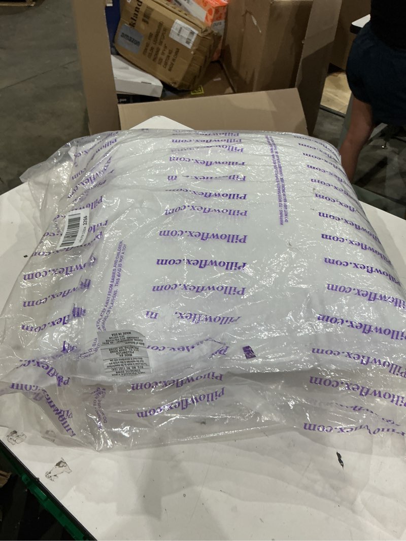 Condition photo showing As Is for pillowflex synthetic down pillow insert - 24x24 down alternative, large euro pillow, square ultra soft throw, euro bed sham - 1 decorative form 24 inch by 24 inch