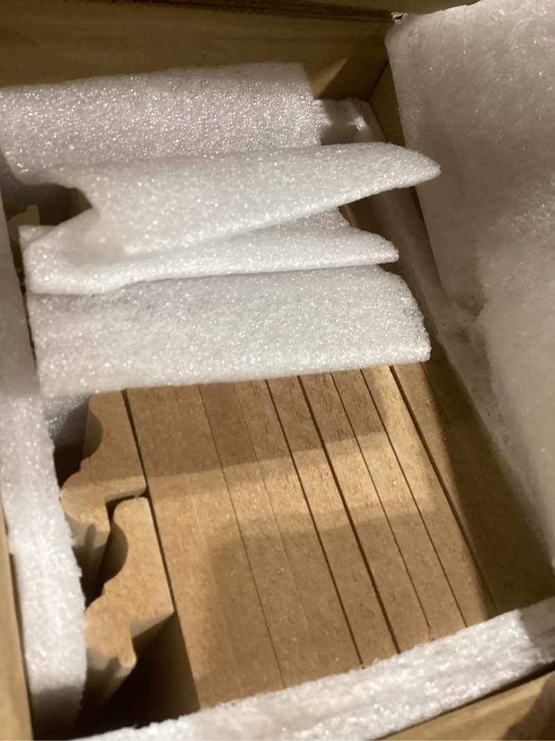 Condition photo showing Good Condition for Art3d Premade Board and Batten Paintable Wainscoting Kit, MDF Accent Wall Panel for Kitchen Bedroom Living Room Home Decor Covers 189 x 54 in. Molding Trim Slat with Edge Strip 189 x 54 Inch Log Color