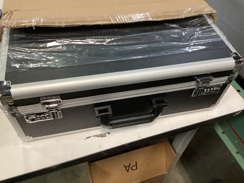 Condition photo showing Good Condition for Security Lock Boxes - 18.9 x 14.6 x 6.3 Inch X-Large, Portable Locking Storage Totes with Dual Combination Locks, Medicine Lock Box, Lock Boxes for Personal Items, Cash & Briefcase - Black Extra Large Black