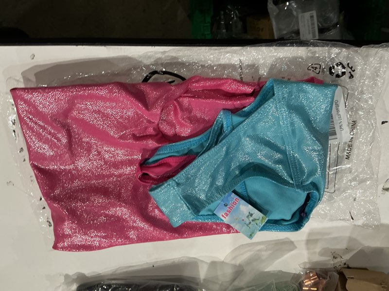 Condition photo showing As Is for hoziy leotards for girls gymnastics kids children biketard snowflake ribbon blue purple hot pink sparkle
