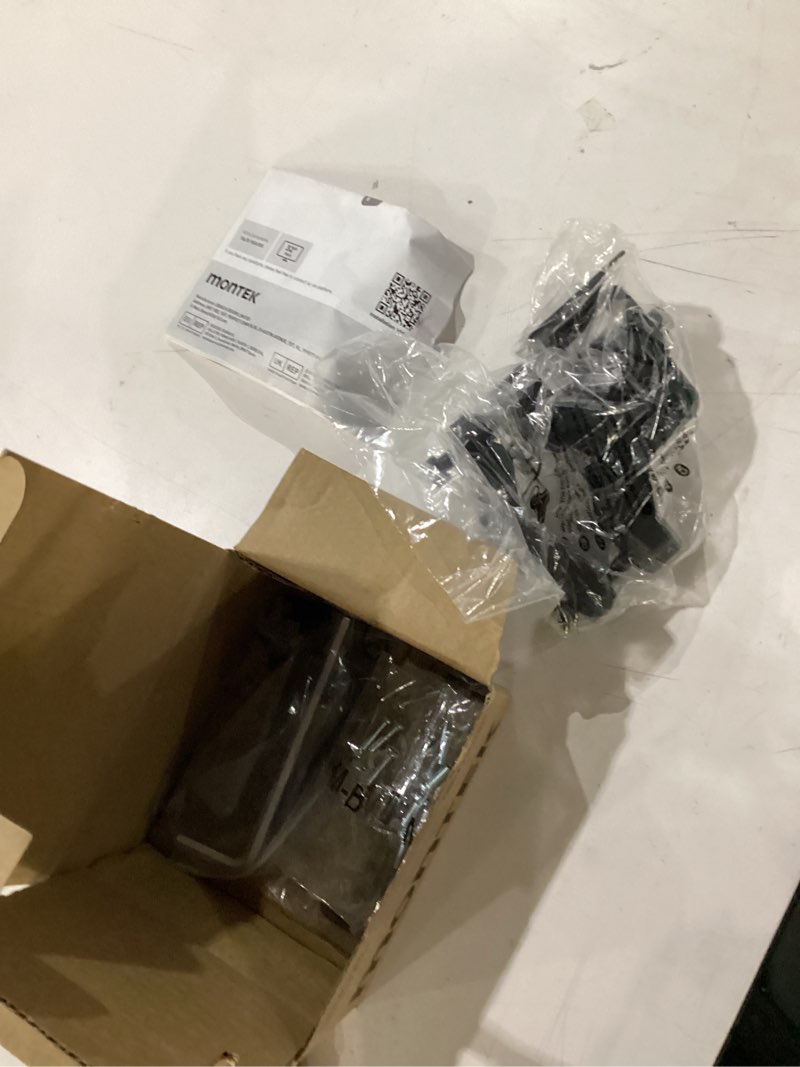 Condition photo showing Good Condition for montek universal pole mount bracket for 17”-32” screens, holds to 17.6 lbs, full motion adjustable monitor mount, 75x75/100x100 vesa mounting plate, fits 1.1”-2.4” pole diameter, black without arm