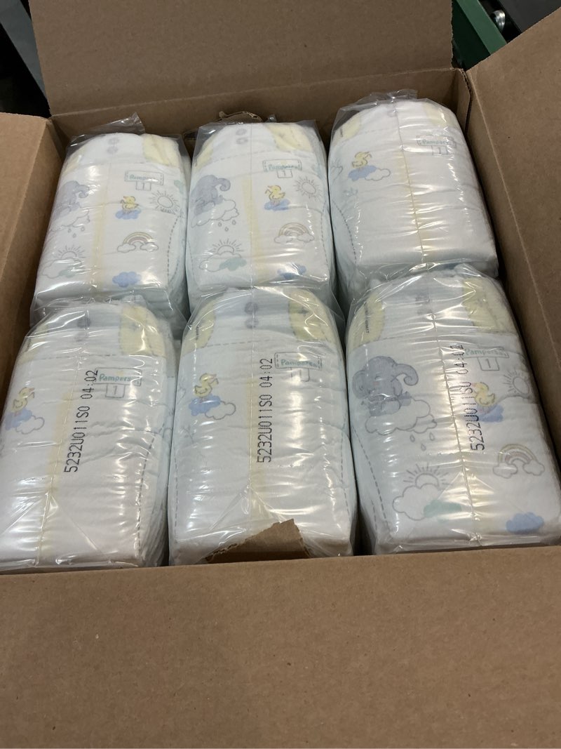 Condition photo showing New/Like New for ((size 1 (8-14 lbs) ))pampers swaddlers diapers,, 198 count, absorbent, keeps baby dry and comfortable, skin safe disposable baby diaper (packaging may vary)