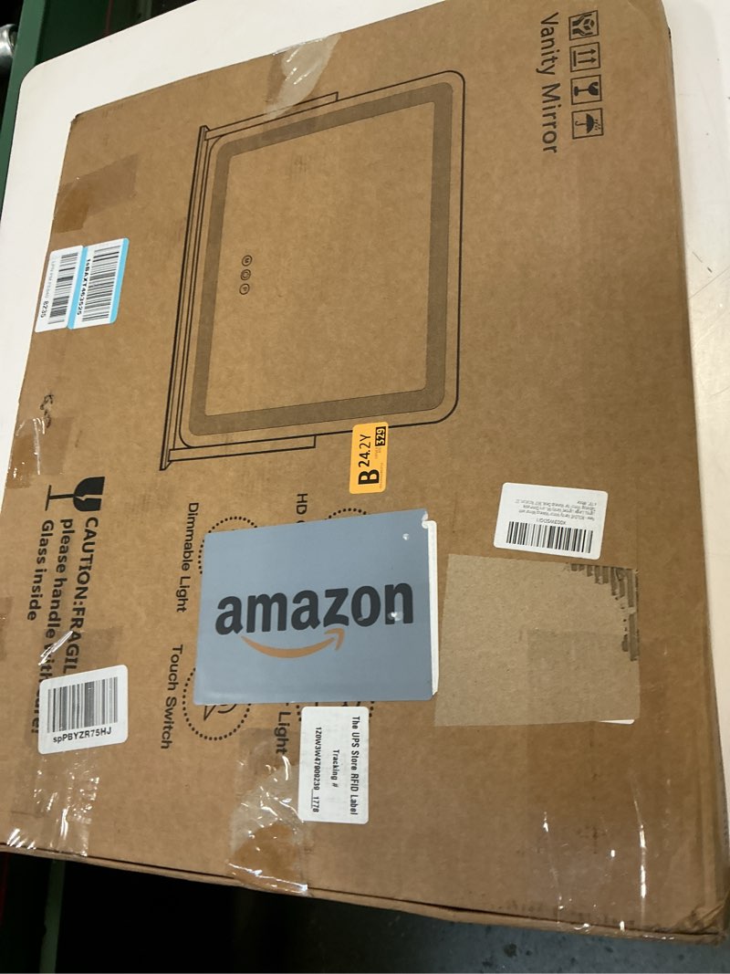 Condition photo showing New/Like New for 22x17 Inch Lighted Vanity Mirror with Dimmable LED Lights - 3 Color Modes, Smart Touch Control & 360° Rotating Base - Desk Makeup Mirror (White) White 22"L x 17"W