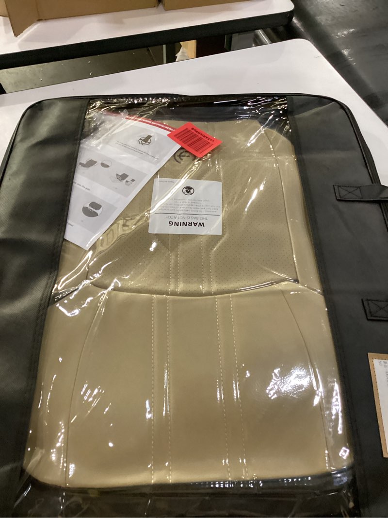 Condition photo showing New/Like New for aoog seat covers custom fit for chevy silverado gmc sierra 2007-2025 1500 2500hd 3500hd crew,double,reguler cab, pickup truck seat cover protector cushion with faux leather (beigeblack, front set) beigeblack front seat