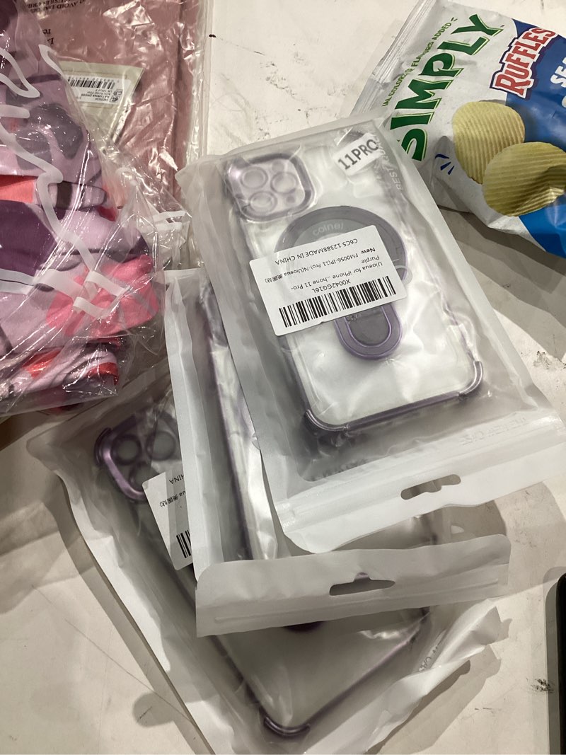 Condition photo showing New/Like New for for iPhone 11 Pro Case with Magnetic Ring Stand,[Compatible with MagSafe] Four Corners Shockproof [Military Grade Drop Protection] Luxury Slim Kickstand Case for iPhone 11 Pro-Purple iPhone 11 Pro 5.8" Purple