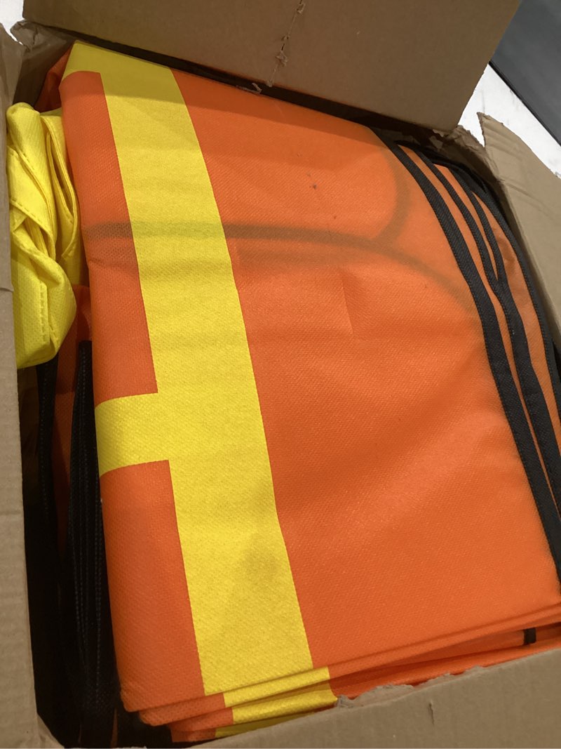 Condition photo showing Good Condition for Hillban 108 Pcs Kids Construction Vest Bulk Kids Worker Costumes Party Supplies Including 36 Vests, 36 Hard Hats and 36 Tote Bags for Construction Theme Party Favor Costume Dressing up Decorations