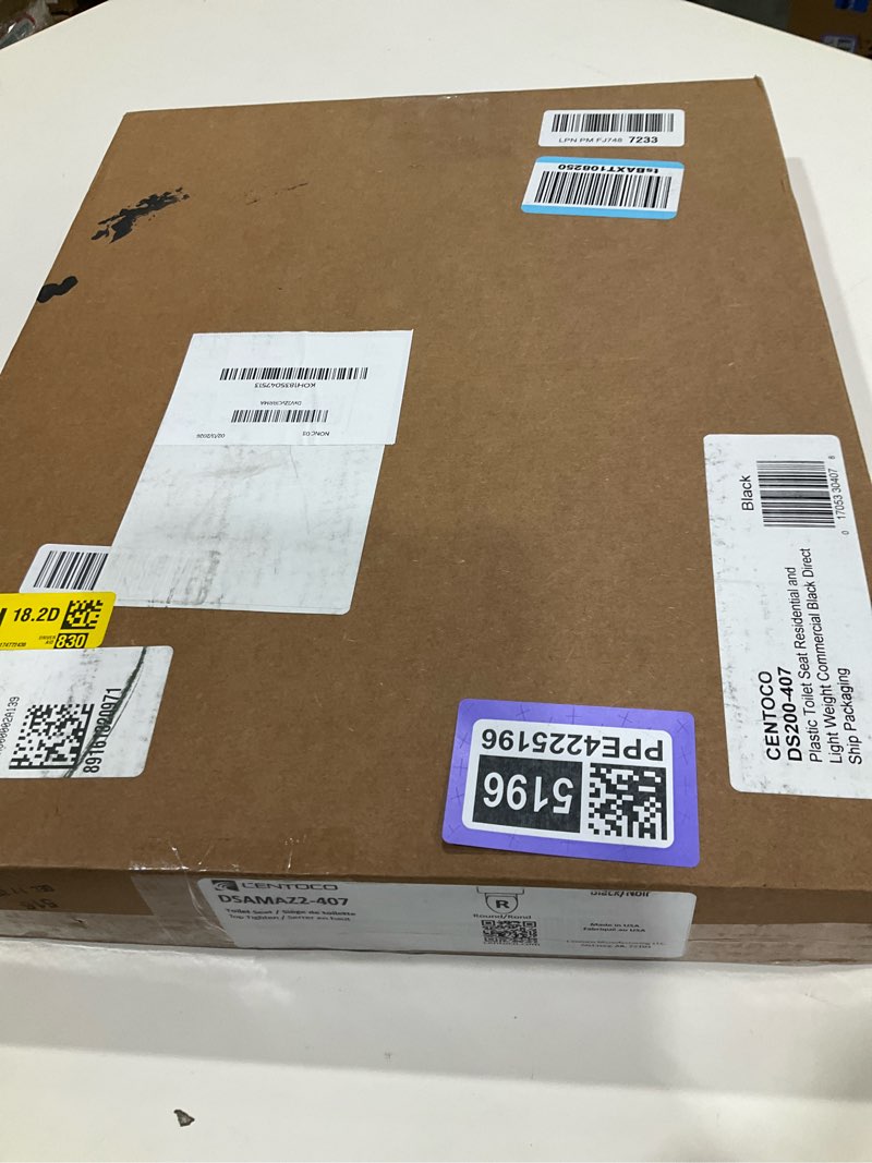 Condition photo showing Good Condition for Centoco Black Toilet Seat Round, Toilet Seat Cover, Closed Front with Cover, Residential, Top Mount Plastic Hinge, Plastic, Made in the USA, 200-407 Closed Front Round Black