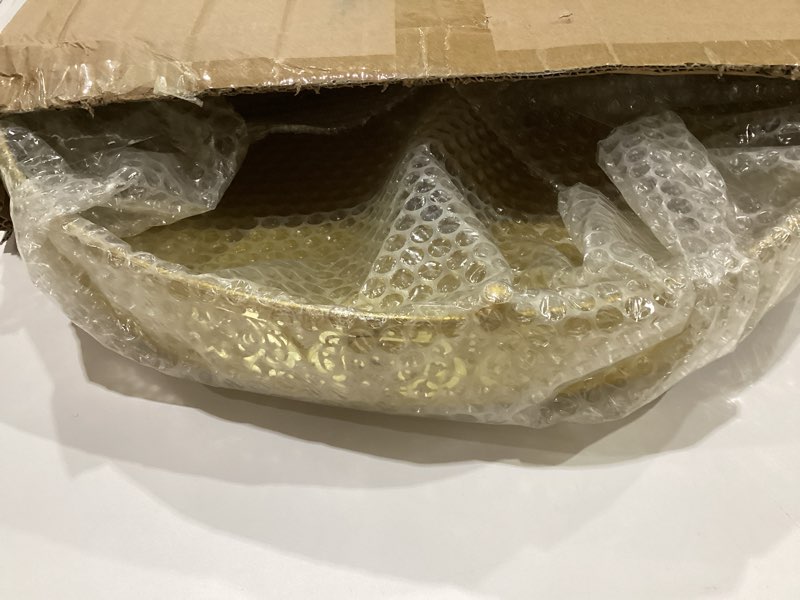 wenqik gold cake stand 18 inch round metal cupcake dessert wedding cake stand cookies display holder with modern design fruit serving tray for table wedding birthday anniversary party