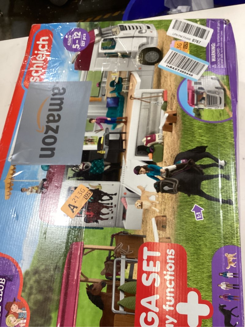 Condition photo showing Good Condition for Schleich Horse Club - 227PC Lisa Transporter Playset – Horse Toy Trailer Set with Family, 3 Horses, Dog, Grooming Station & Rooftop Pool for Real Water Play – Realistic Toys for Kids Ages 5+ | 42619