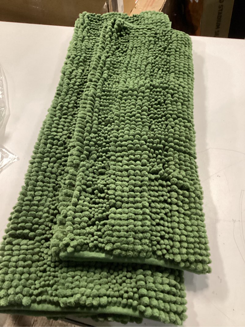 Condition photo showing Good Condition for H.VERSAILTEX Extra Thick Chenille Striped Pattern Bath Rugs for Bathroom Non Slip - Soft Plush Shaggy Mats Floor, Indoor Entryway (Bronze Green, 32 x 20 Plus 24 17 Inches)