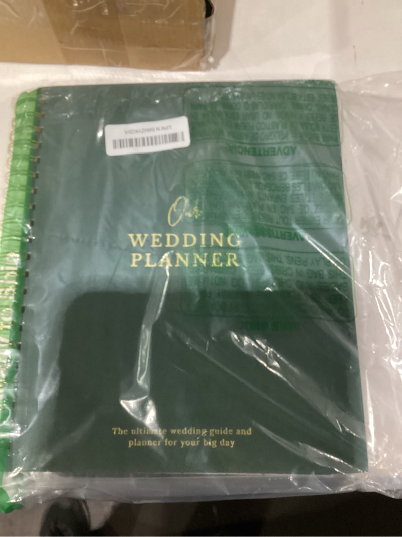 Condition photo showing Good Condition for Nook Theory Comprehensive Linen Wedding Planner and Keepsake - Perfect for Newly Engaged Gift, Wedding Planning and Organizer Book for the Bride (Green)