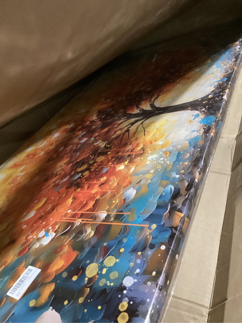 Condition photo showing Good Condition for zoyotago large canvas wall art orange yellow tree picture modern canvas prints ready to hang for bedroom living room size 24x48