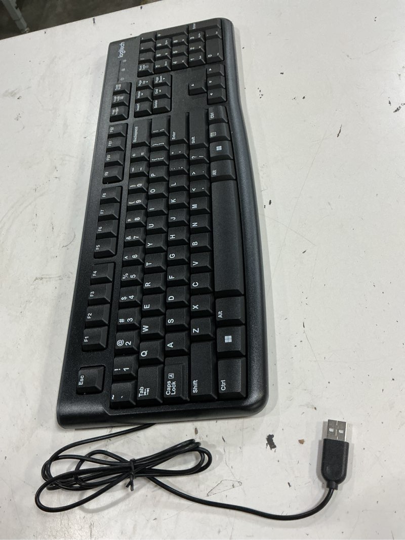 Condition photo showing As Is for logitech mk120 wired keyboard and mouse combo for windows, full-size keyboard, usb plug-and-play, compatible with pc, laptop - black