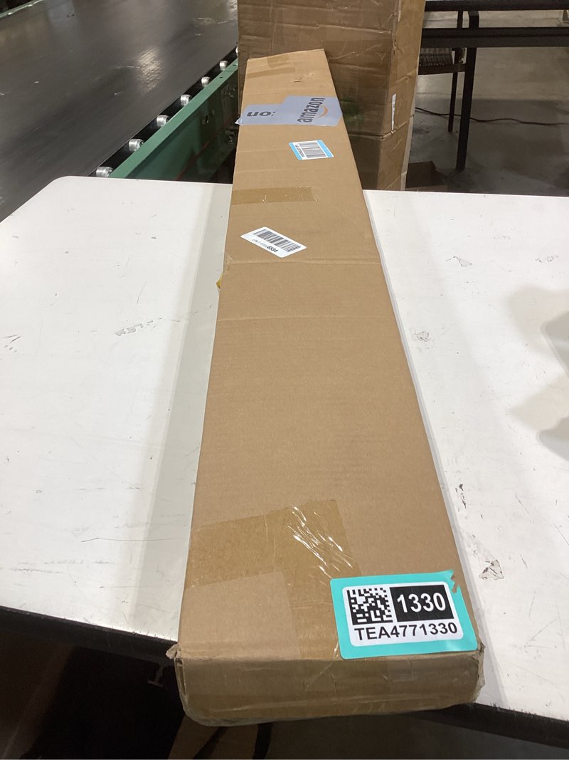Condition photo showing New/Like New for double curtain rod for windows 84 to 134 inch,adjustable black wrap around curtain rod with aluminum double-deck finials and brackets,1"front and 5/8" back blackout curtain rod 84-134" black