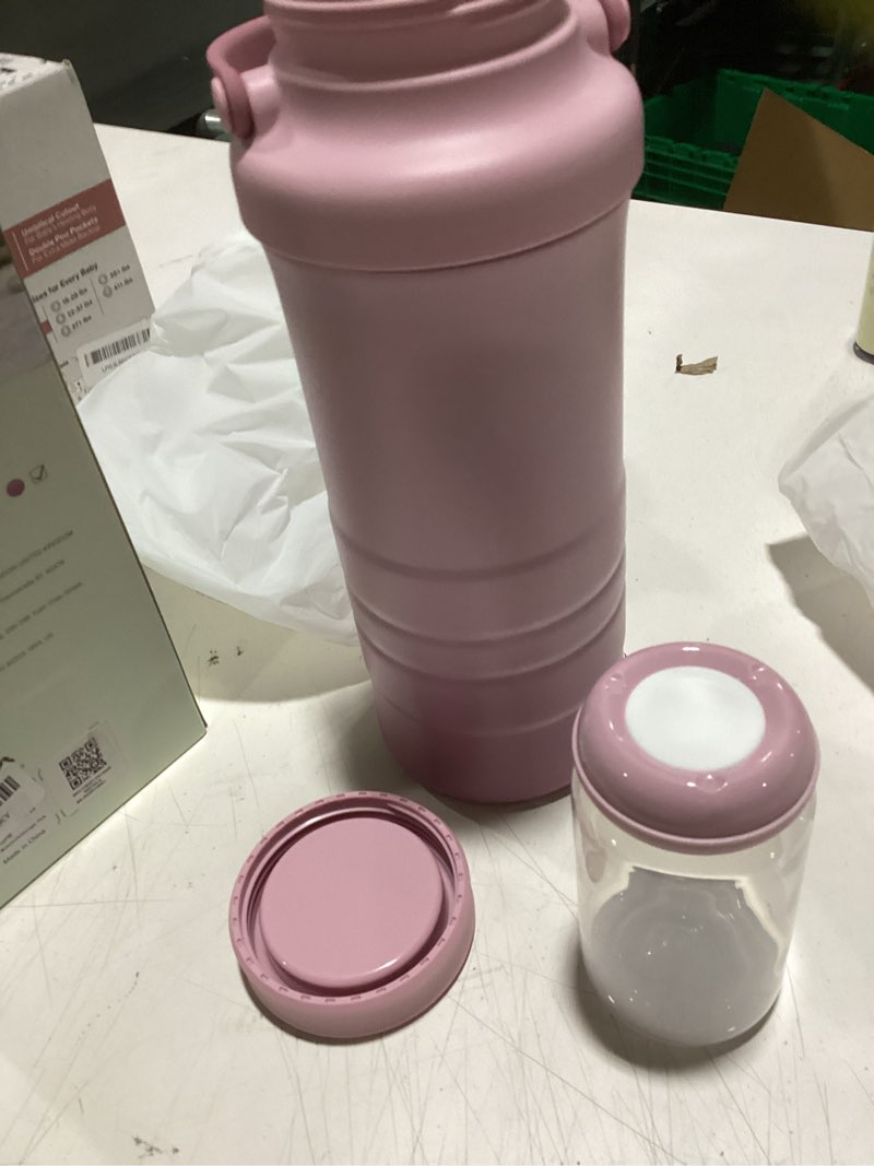 Condition photo showing Good Condition for momcozy 22oz portable breast milk cooler for outdoor, life saver with 360° total cooling for 24 hours, larger capacity travel breastmilk chiller with 2pcs baby bottles for breastmilk storage, pink pink 22oz