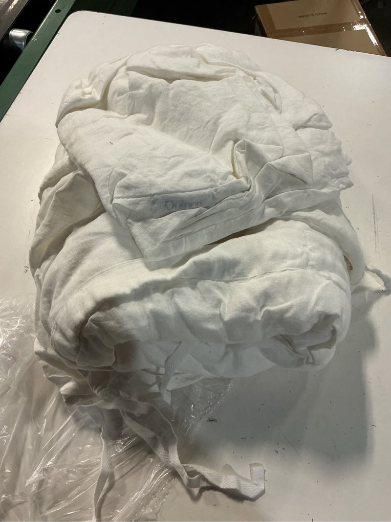 Condition photo showing Good Condition for european linen duvet cover set, king/cal king, white